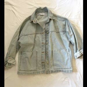Cute Zara Oversized Denim Jean Jacket